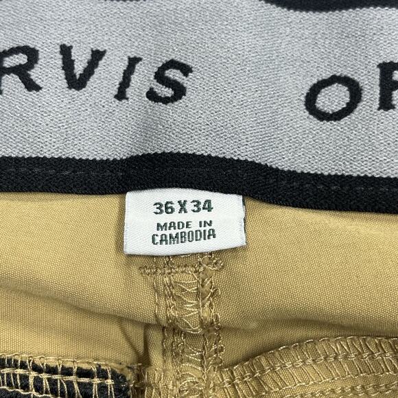 Orvis Tech Pants Mens 36x33 Tan Performance Cargo Pocket Flex Hiking Gorpcore - Picture 4 of 11